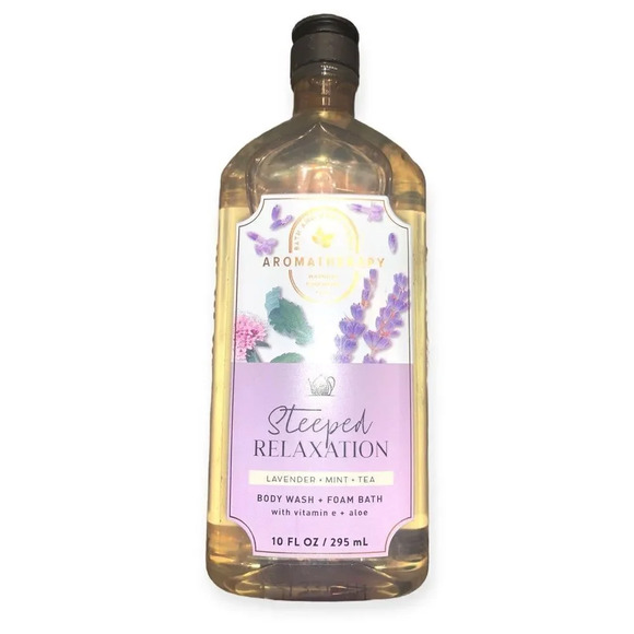 1 Bath Body Works Aromatherapy LAVENDER MINT TEA Body Wash Foam Bath 10 oz - Picture 1 of 1